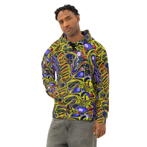 Prismatic Circuitry on a Cotton Hoodie
