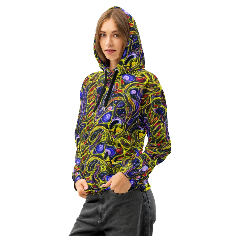 Prismatic Circuitry on Cotton Hoodie — Left Front