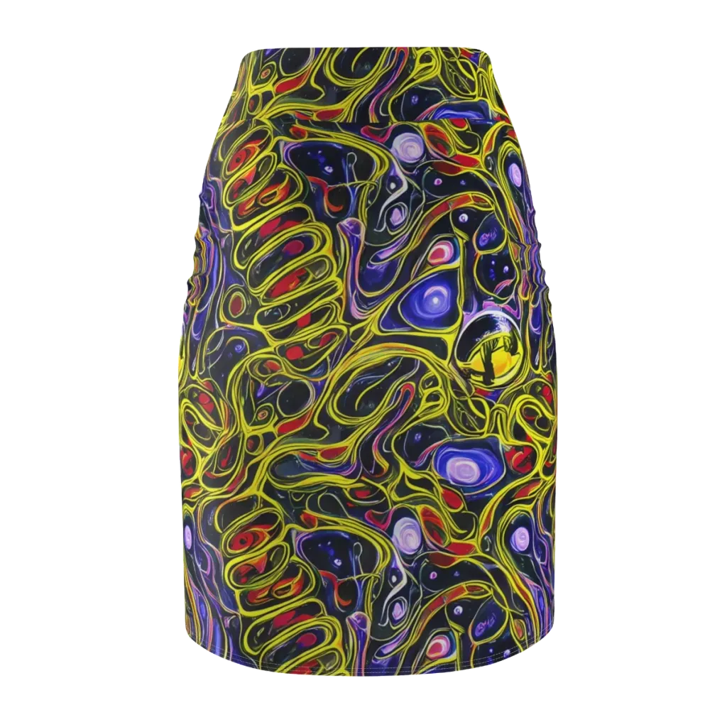 Prismatic Circuitry on Pencil Skirt — Back