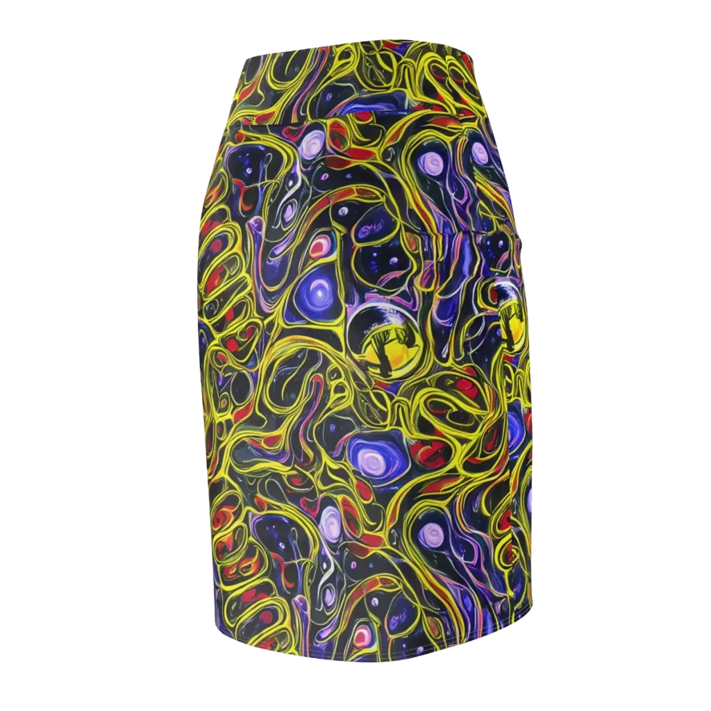 Prismatic Circuitry on Pencil Skirt — Back Side