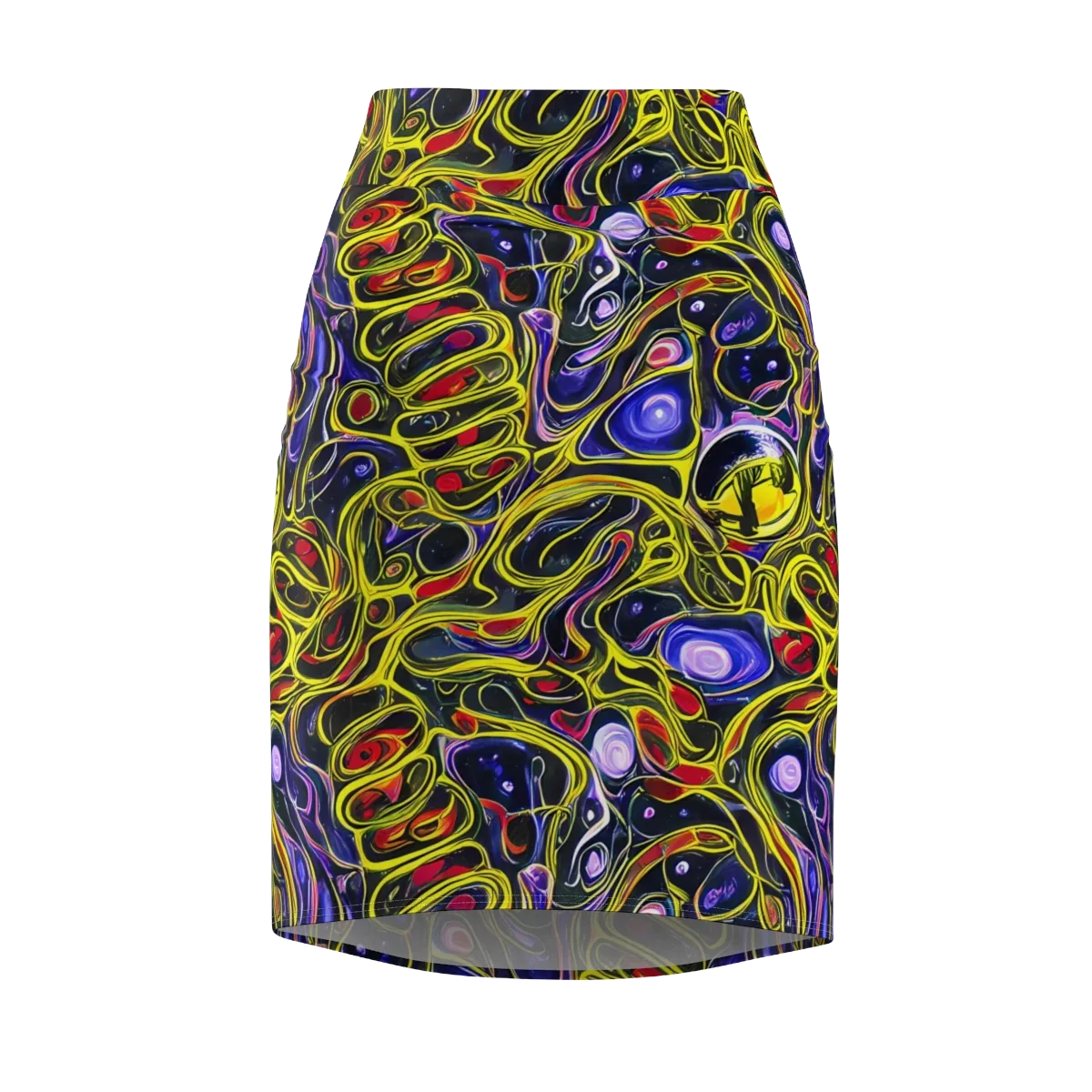 Prismatic Circuitry on Pencil Skirt — Front