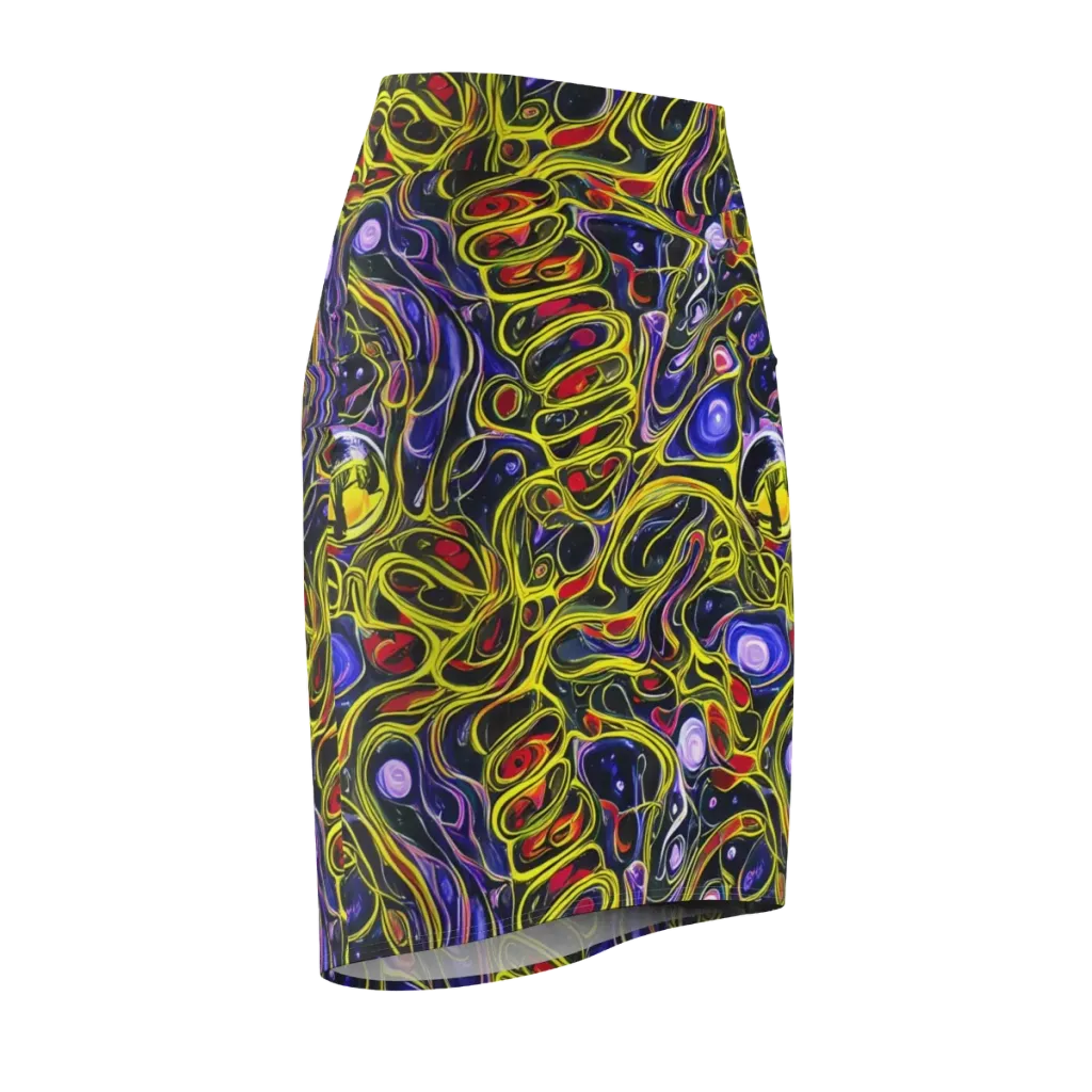 Prismatic Circuitry on Pencil Skirt — Front Side
