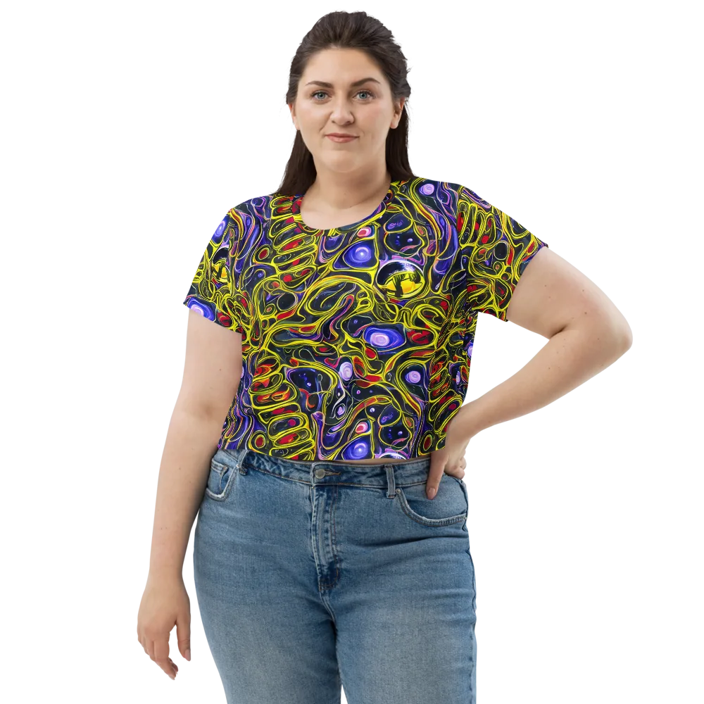 Prismatic Circuitry on Crop Tee — Front