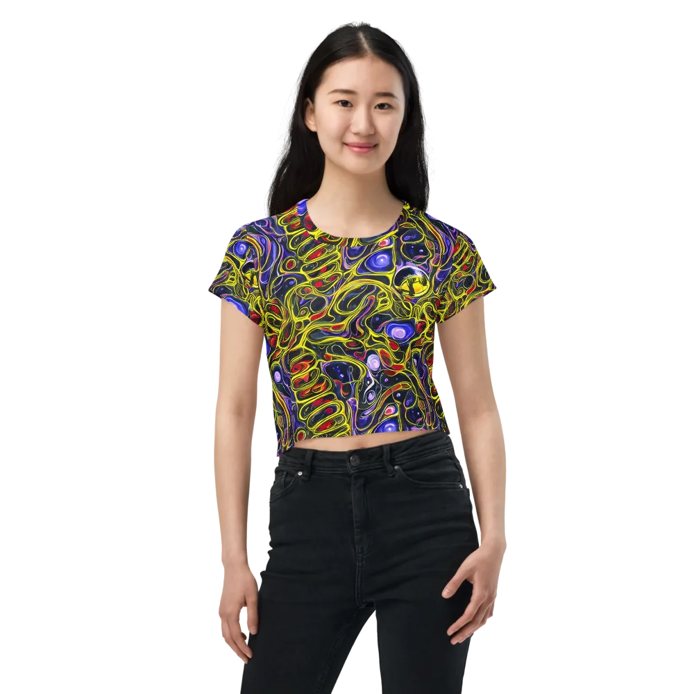Prismatic Circuitry on Crop Tee — Front