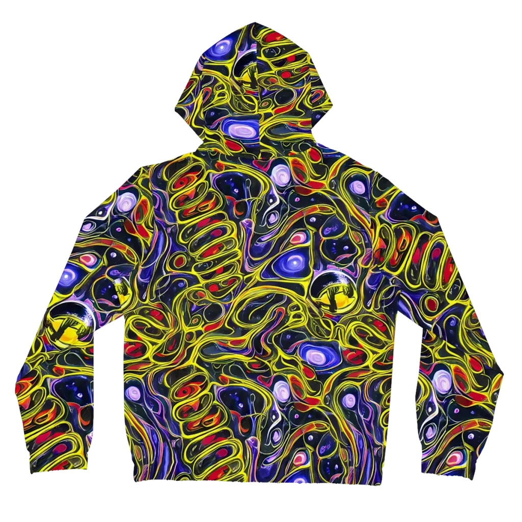 Prismatic Circuitry on Women's Full-Zip Hoodie — Back