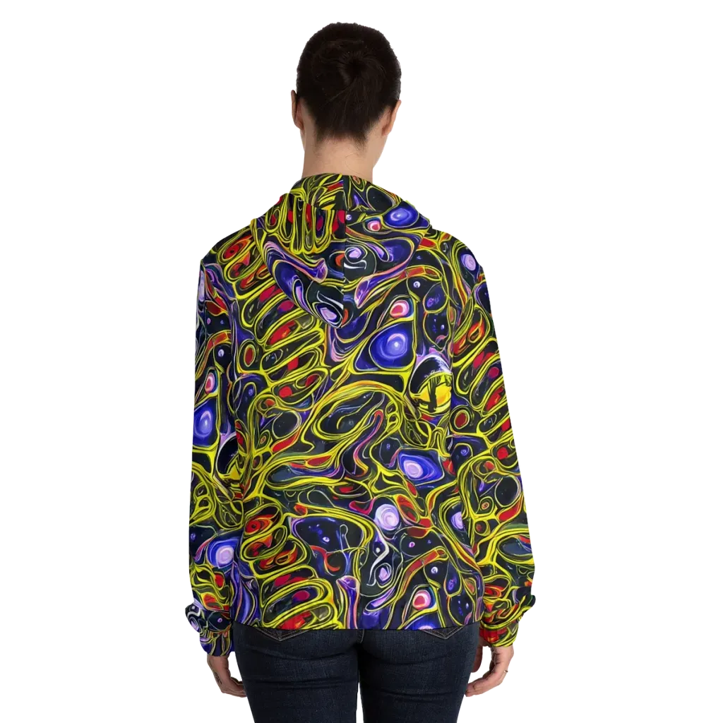 Prismatic Circuitry on Women's Full-Zip Hoodie — Back On Person