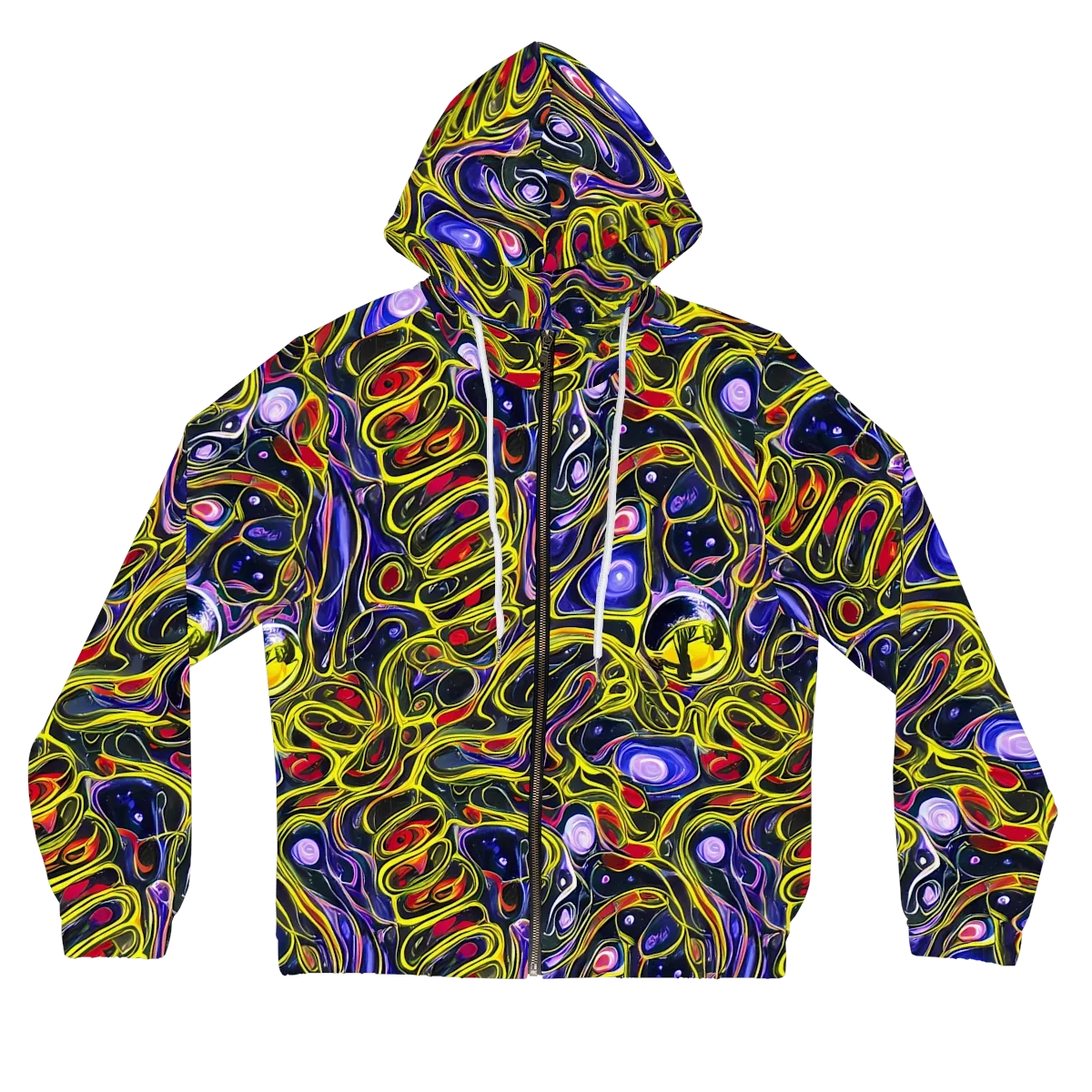 Prismatic Circuitry on Women's Full-Zip Hoodie — Front