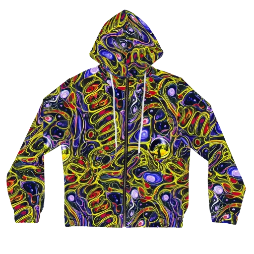 Prismatic Circuitry on a Women's Full-Zip Hoodie