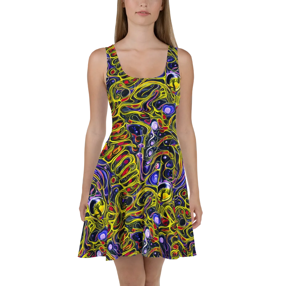 Prismatic Circuitry on Skater Dress — Front