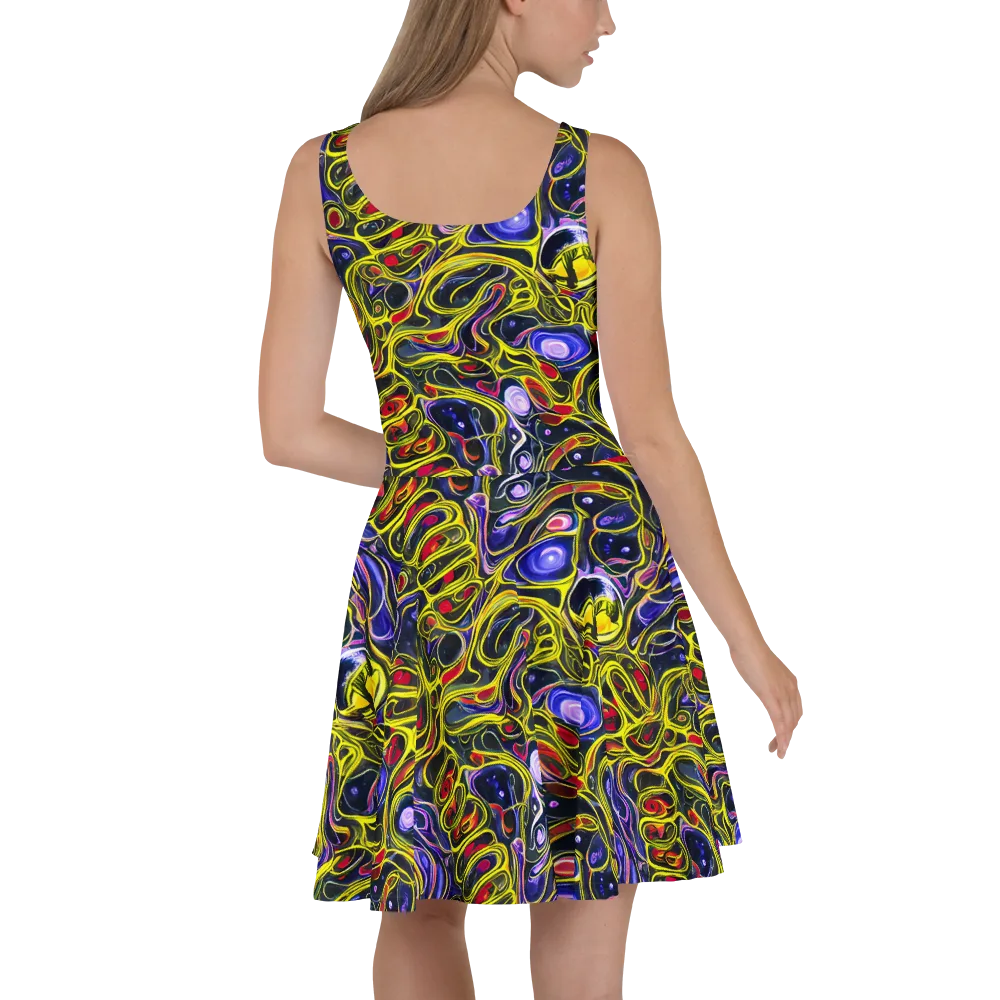 Prismatic Circuitry on Skater Dress — Back