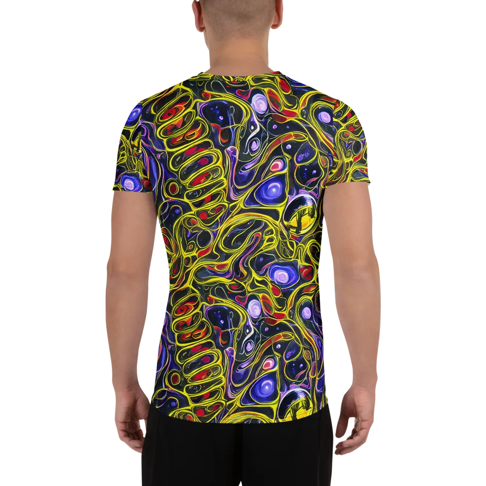 Prismatic Circuitry on Men's Athletic T-Shirt — Back