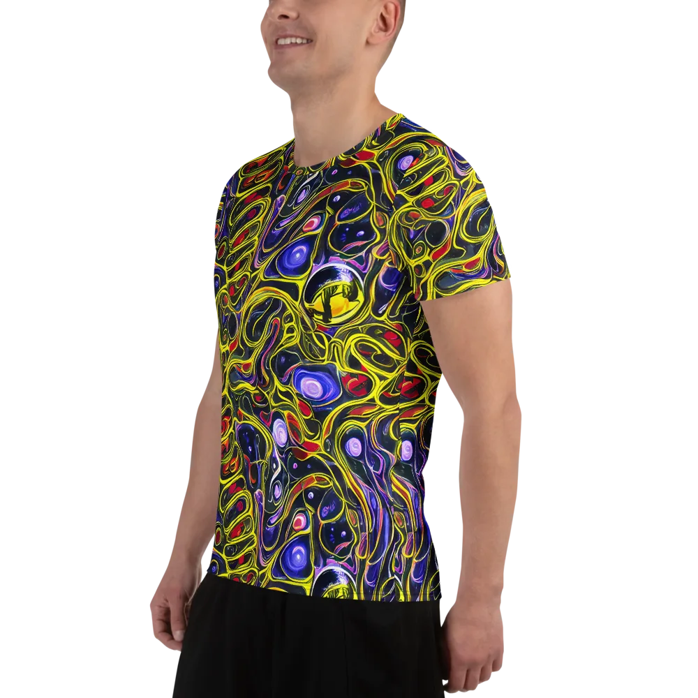 Prismatic Circuitry on Men's Athletic T-Shirt — Left
