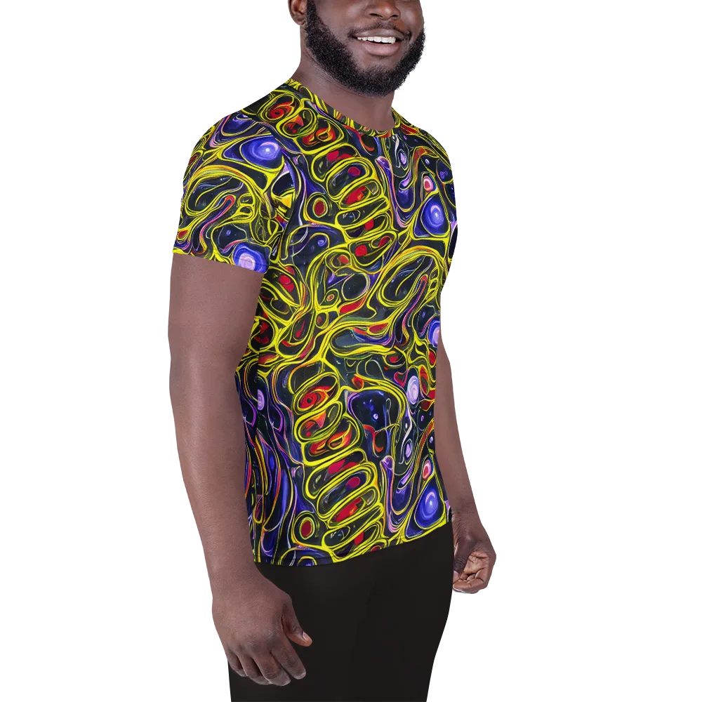 Prismatic Circuitry on Men's Athletic T-Shirt — Right