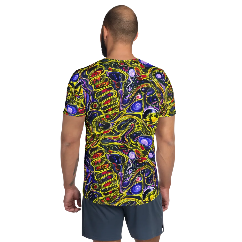 Prismatic Circuitry on Men's Athletic T-Shirt — Back