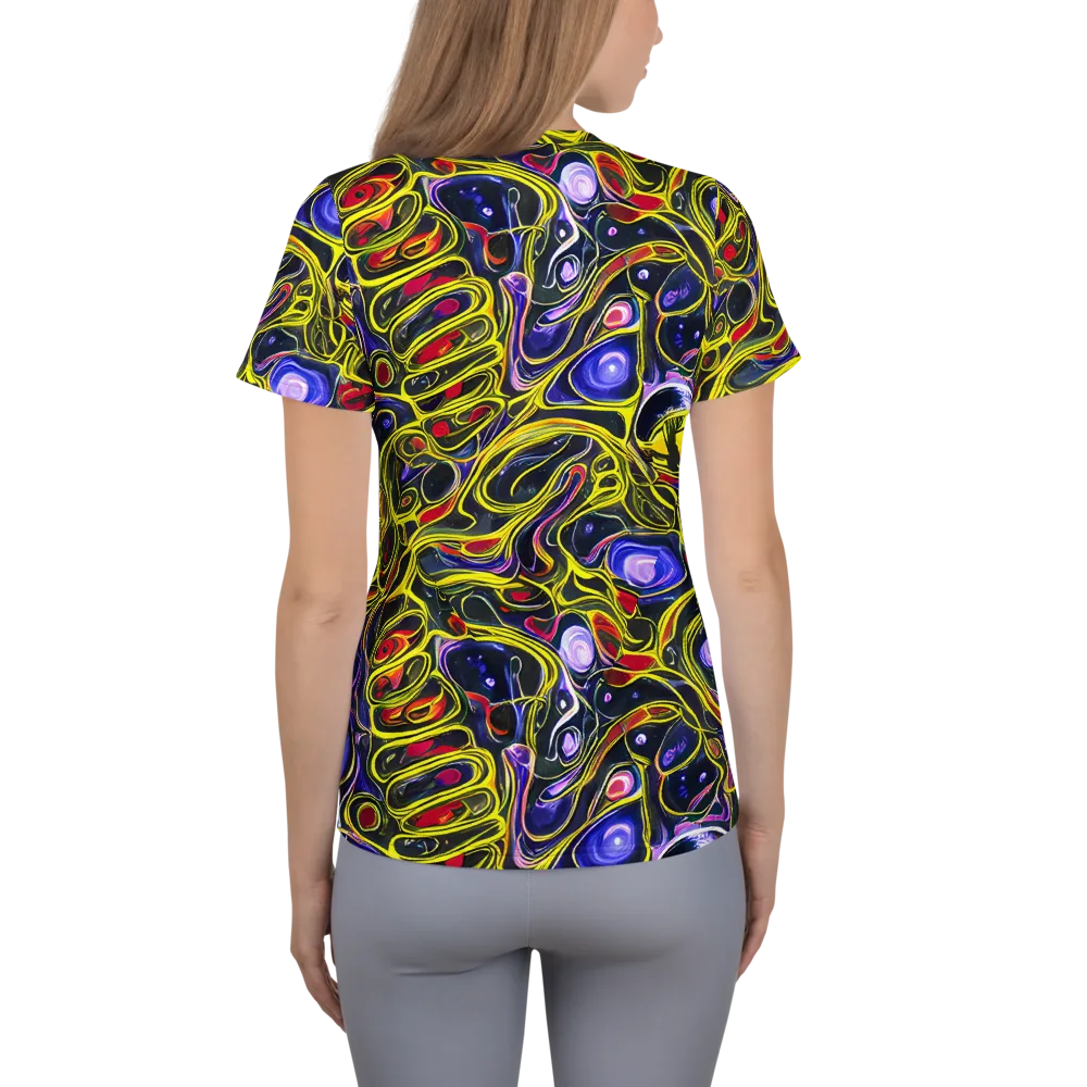 Prismatic Circuitry on Women's Athletic T-Shirt — Back