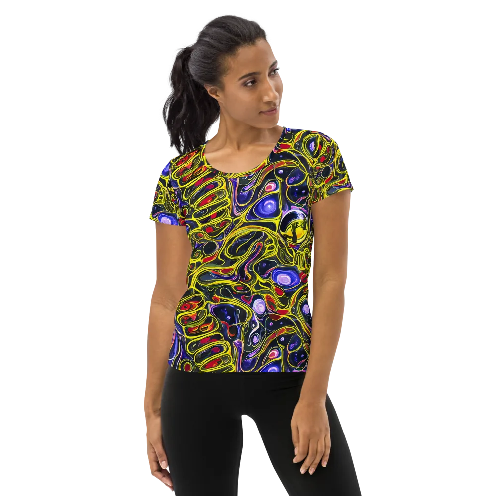 Prismatic Circuitry on Women's Athletic T-Shirt — Front