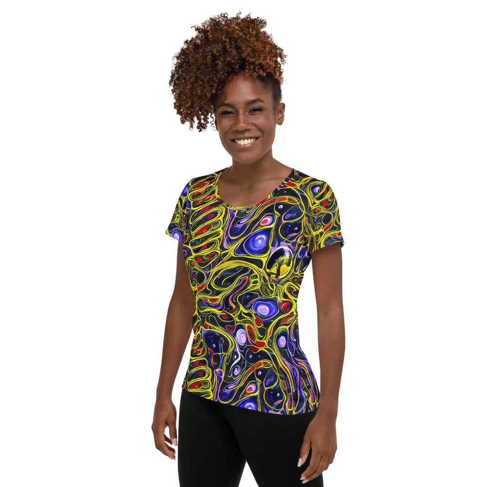 Prismatic Circuitry on Women's Athletic T-Shirt — Left