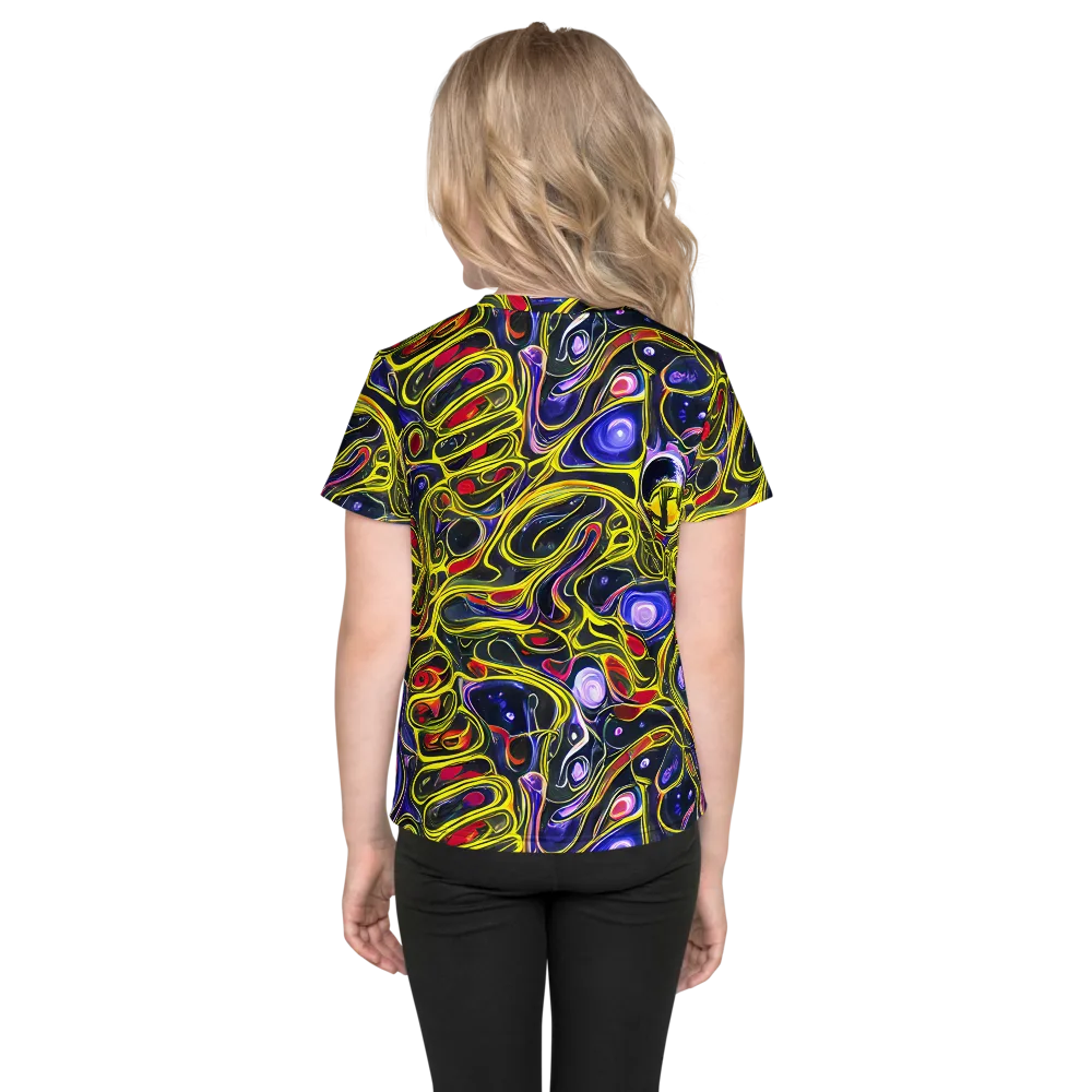 Prismatic Circuitry on Kids Crew Neck T-Shirt — Back