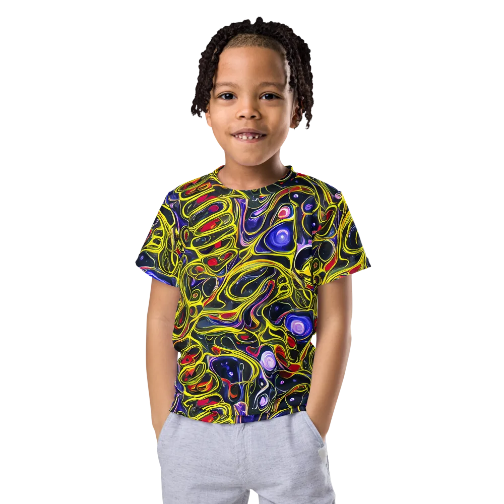 Prismatic Circuitry on Kids Crew Neck T-Shirt — Front