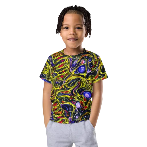 Prismatic Circuitry on a Kids Crew Neck T-Shirt