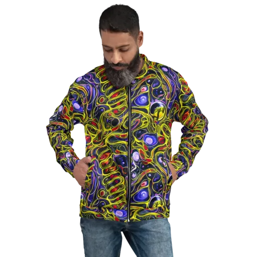 Prismatic Circuitry on a Bomber Jacket