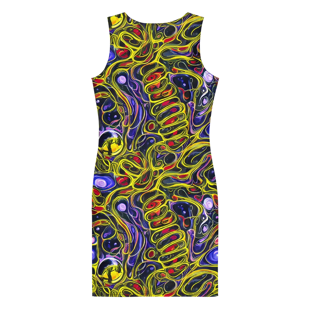 Prismatic Circuitry on Bodycon Dress — Back