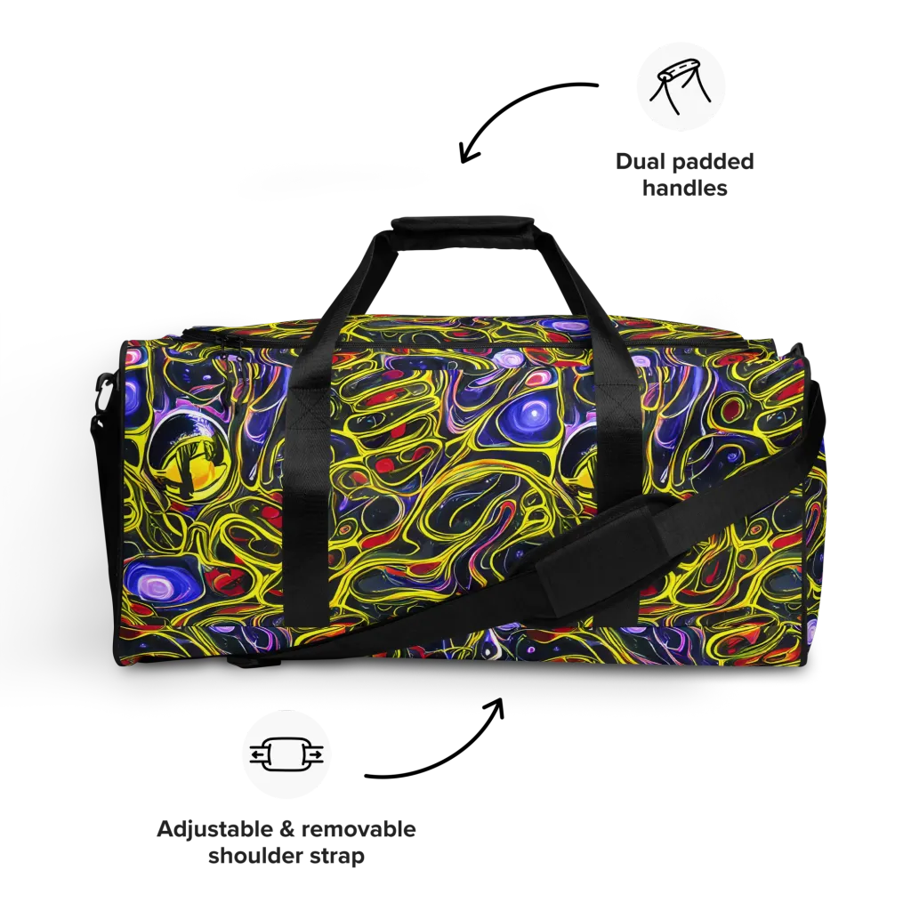 Prismatic Circuitry on Duffle Bag — Front