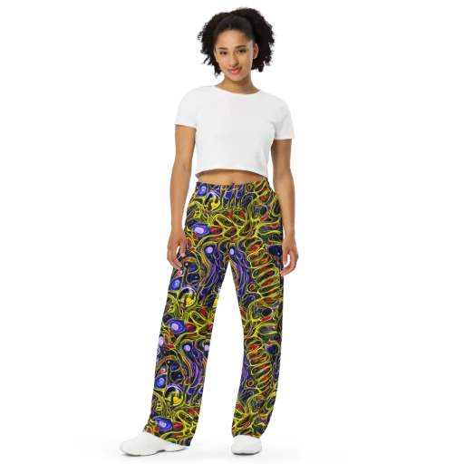 Prismatic Circuitry on a Wide-Leg Pants
