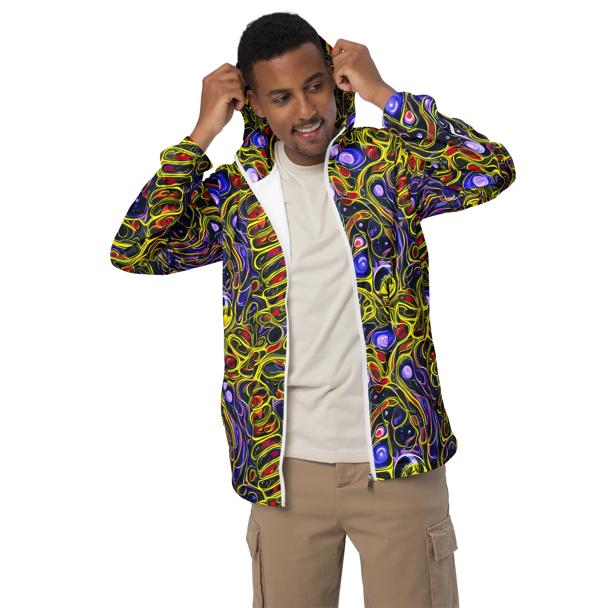 Prismatic Circuitry on Men's Windbreaker — Front