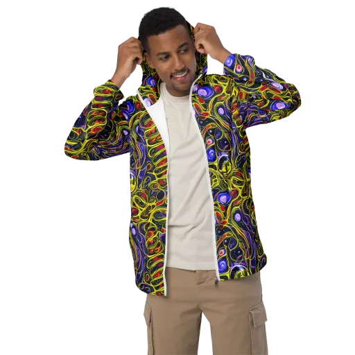 Prismatic Circuitry on a Men's Windbreaker