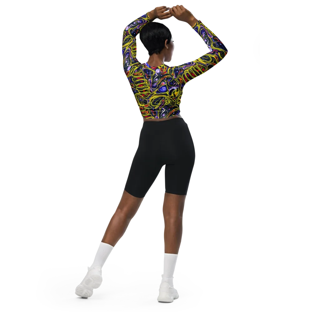 Prismatic Circuitry on Long Sleeve Crop Top — Back
