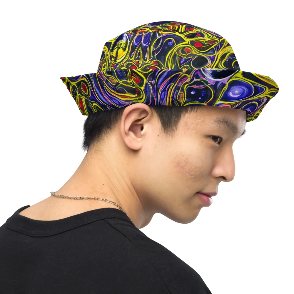 Prismatic Circuitry on Reversible Bucket Hat — Right Outside