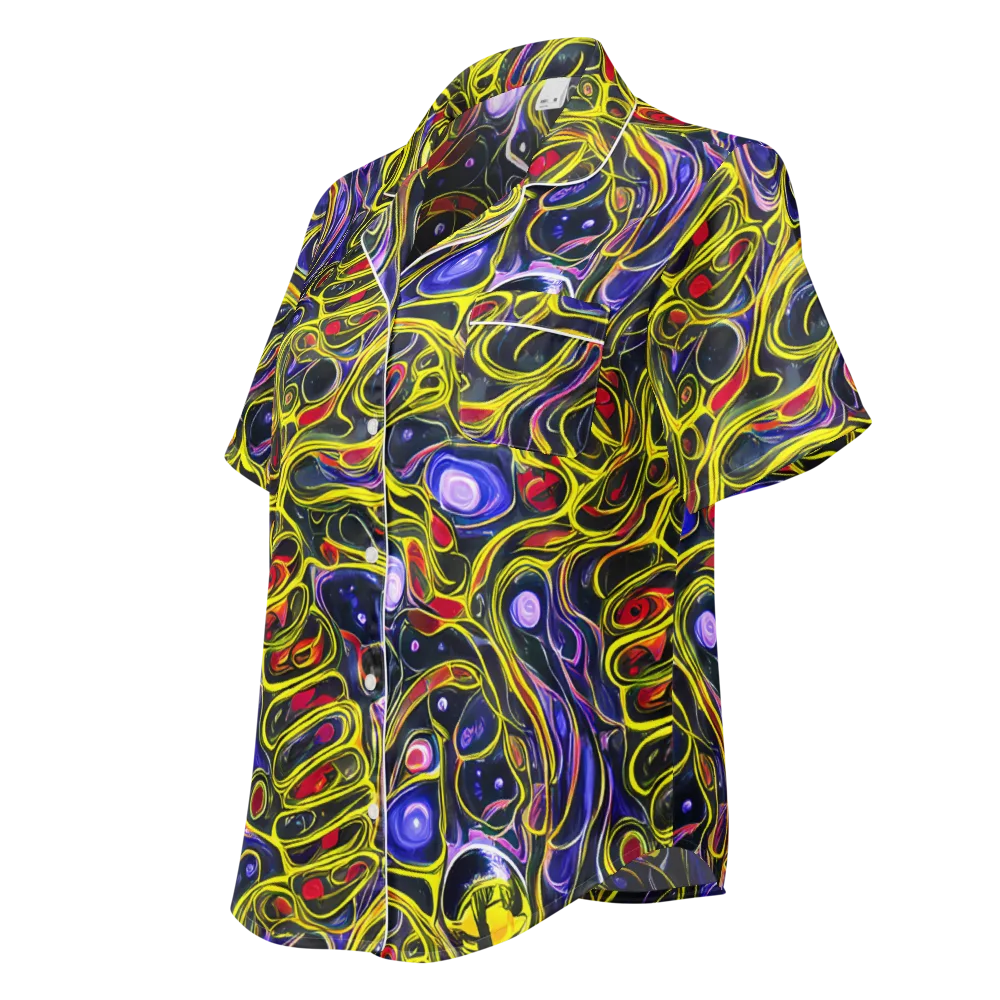 Prismatic Circuitry on Women's Short Sleeve Pajama Top — Left Front