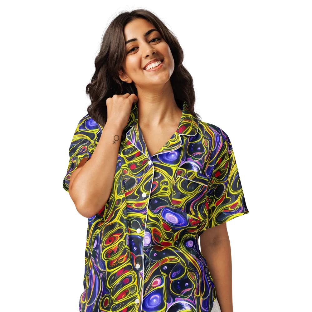 Prismatic Circuitry on Women's Short Sleeve Pajama Top — Front