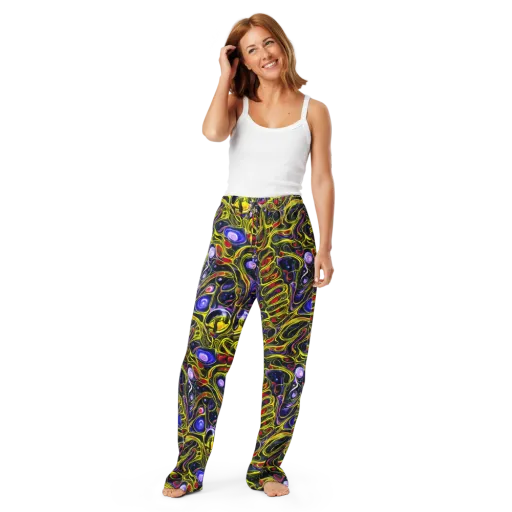 Prismatic Circuitry on a Women's Pajama Pants