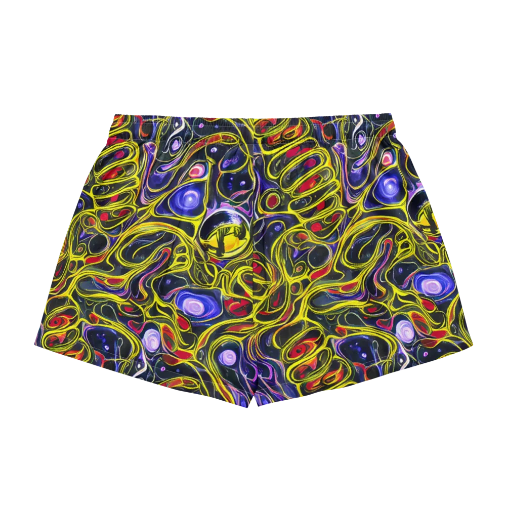Prismatic Circuitry on Women's Pajama Shorts — Back