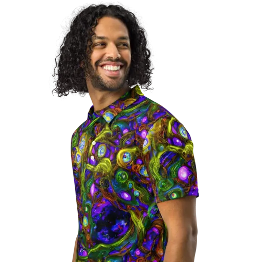 Electric Organica on a Men's Slim Fit Polo Shirt