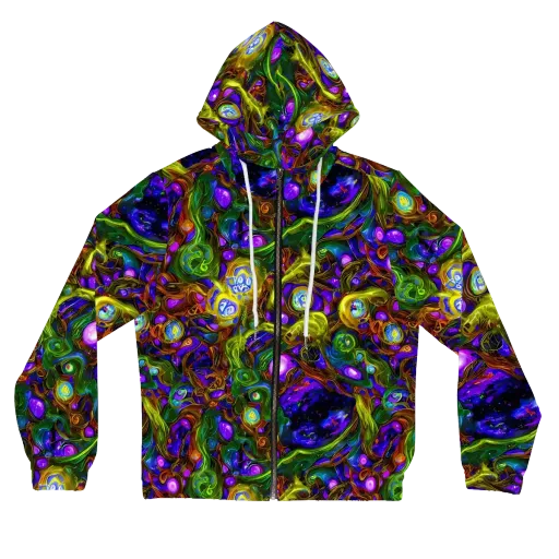 Electric Organica on a Women's Full-Zip Hoodie