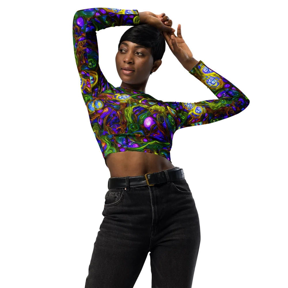 Electric Organica on Long Sleeve Crop Top — Front