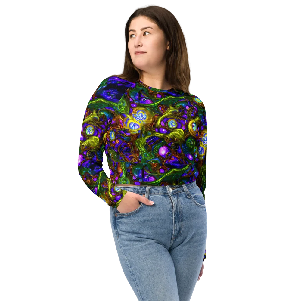 Electric Organica on Long Sleeve Crop Top — Front