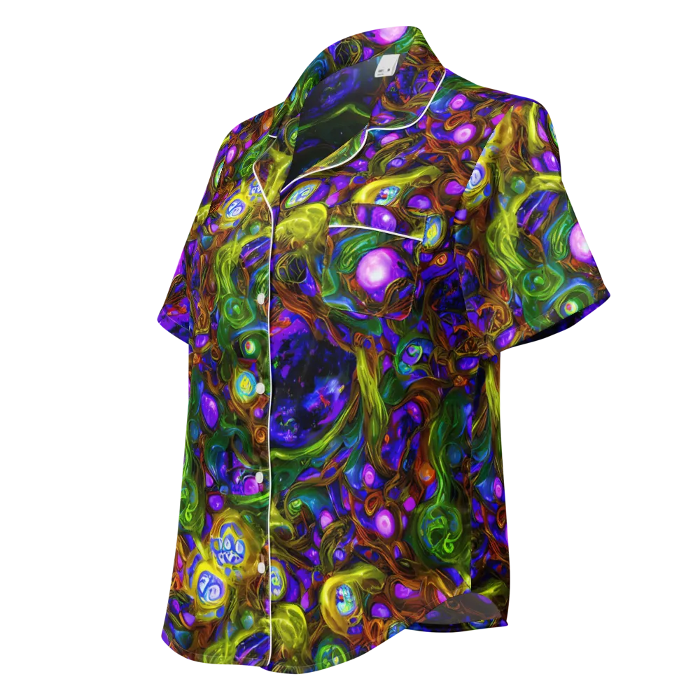 Electric Organica on Women's Short Sleeve Pajama Top — Left Front