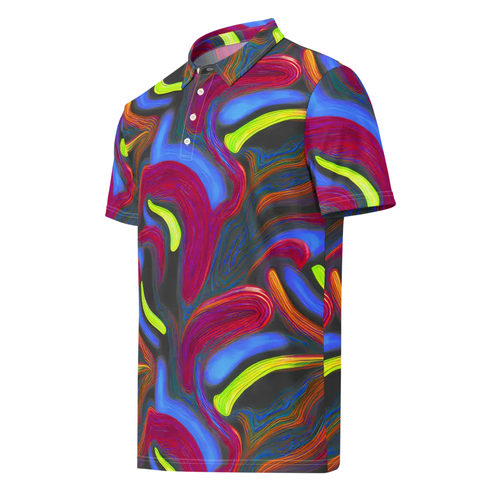 Electric Rivers on Men's Slim Fit Polo Shirt — Left Front