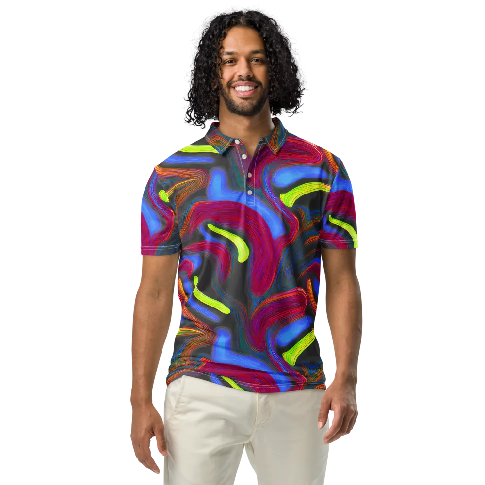 Electric Rivers on Men's Slim Fit Polo Shirt — Front