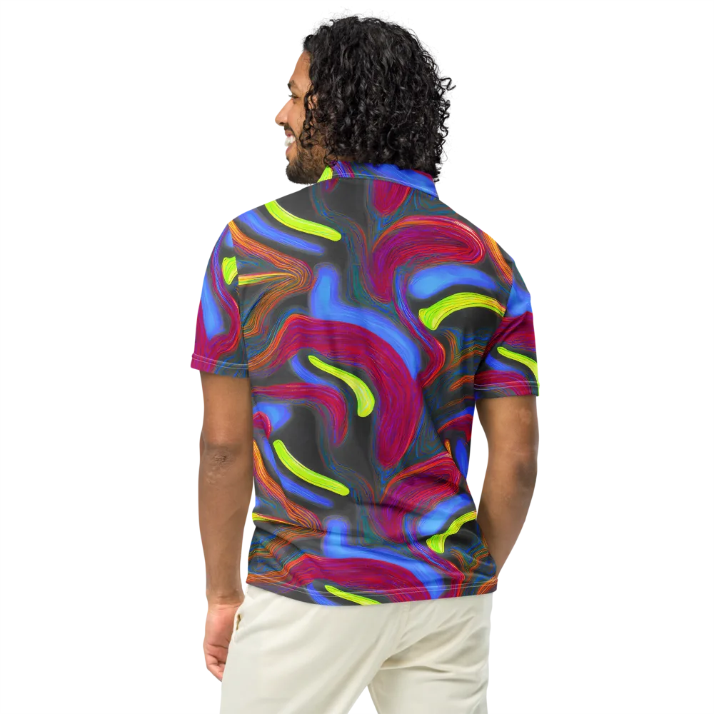 Electric Rivers on Men's Slim Fit Polo Shirt — Back