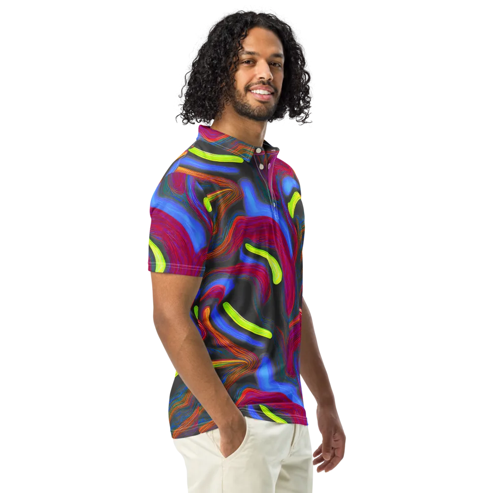 Electric Rivers on Men's Slim Fit Polo Shirt — Right Front