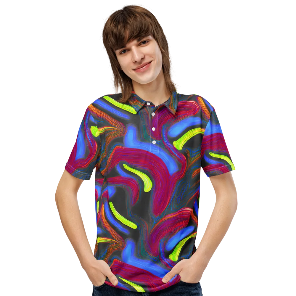 Electric Rivers on Men's Slim Fit Polo Shirt — Front