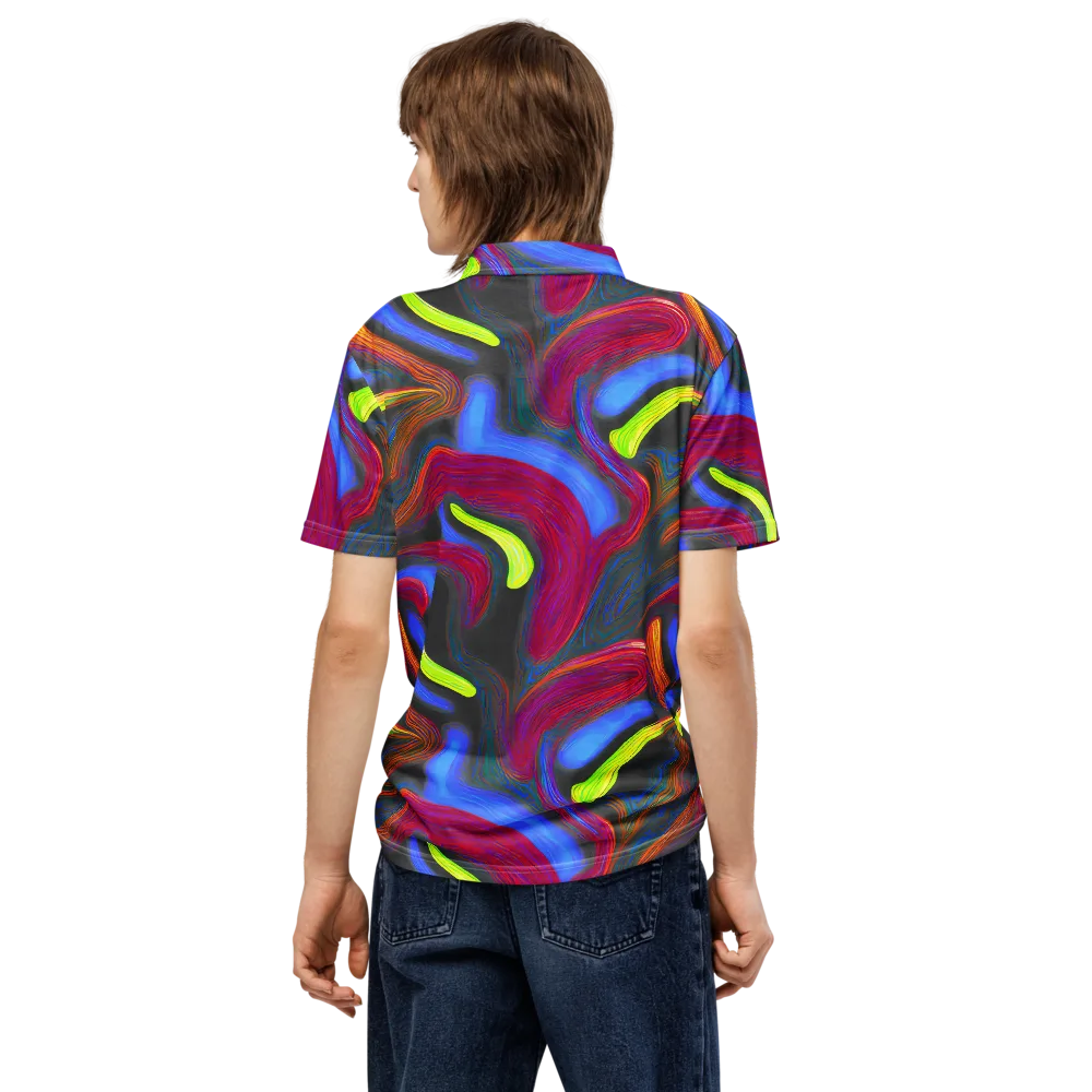 Electric Rivers on Men's Slim Fit Polo Shirt — Back