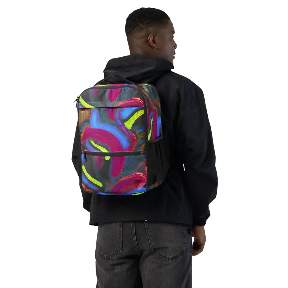 Electric Rivers on Utility Backpack — Back