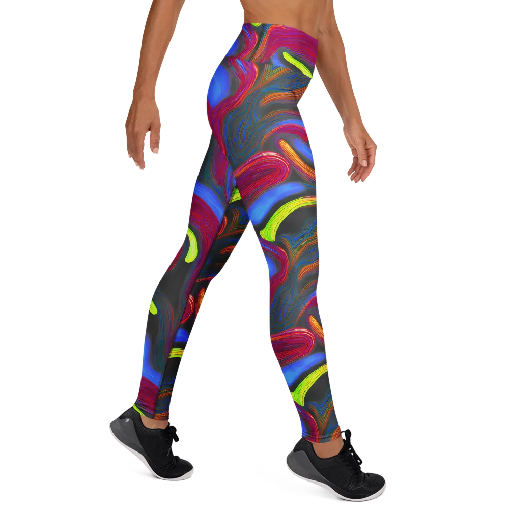 Electric Rivers on Yoga Leggings — Right