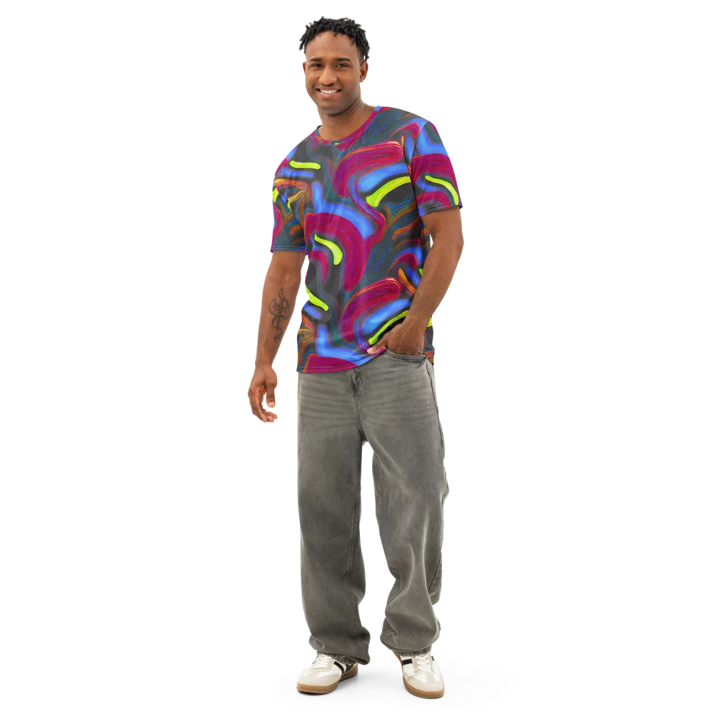 Electric Rivers on Men's Cotton Crew Neck T-Shirt — Front
